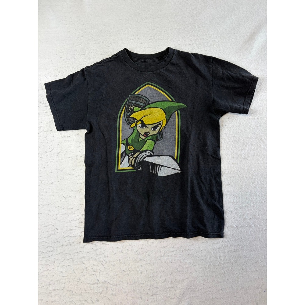Nintendo Legend of Zelda Toon Link Graphic T-Shirt Medium Black Short Sleeve
